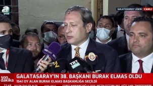 Hayırlı İşler...Galatasarayın yeni başkanı Burak Elmas: Futbolumuz Cumhurbaşkanı Erdoğanın yatırımlarına yakışır şekilde olmalı