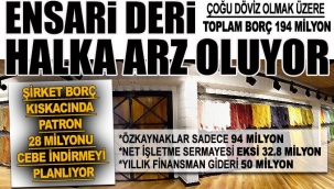 ENSARİ DERİ, 194 MİLYONLUK BORCU HALKA MI YIKACAK?