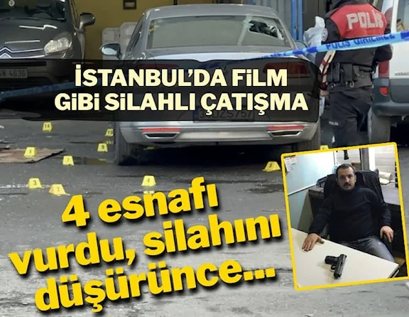 Esnafa ateş edip silahını düşürünce canından oldu